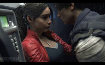 Claire Redfield X Leon, Payphone Booth Quickie by Hydrafxx | Resident Evil Hentai 13