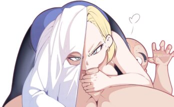 Android 18 and Krillin Caught in Action by hotvr (Twitch Art) Dragon Ball-min