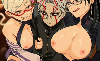 Okarun With Grannies Seiko and Bayonetta by snegovski Dandadan