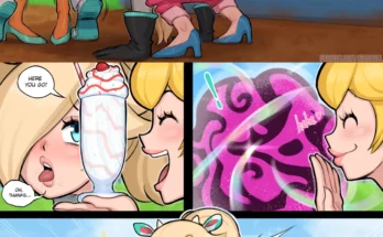 Peach and Daisy Focusing Rosalina by Afrobull – Mario Kart World Hentai 7